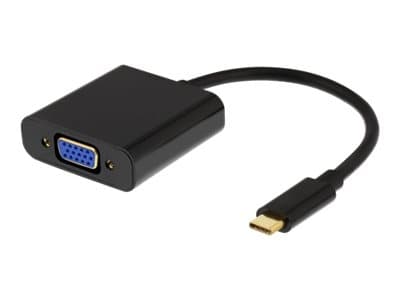 DELTACO USBC-VGA6 - Videokort - 24 pins USB-C hann til HD-15 (VGA) hunn - 10 cm - svart