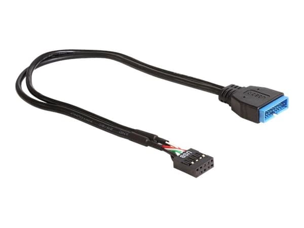 Delock - USB-internkabel - 9-stifts USB-överdel (hona) till 19-stifts USB 3.0-kontakt (hane) - 30 cm