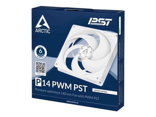 ARCTIC P14 PWM PST - Skuffeventilator - 140 mm - hvid/hvid