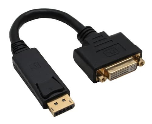 InLine 4043718126262, 0,15 m, DisplayPort, DVI-D, Han-stik, Hun-stik, Sort