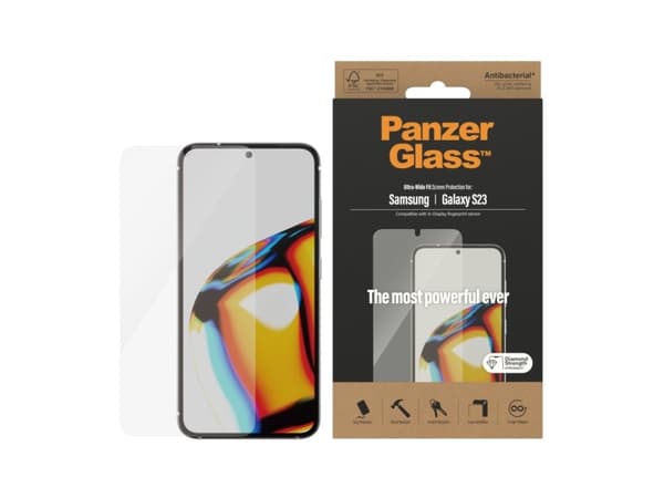 PanzerGlass™ | Skærmbeskytter til mobiltelefon - Ultra-Wide Fit | Samsung Galaxy S23