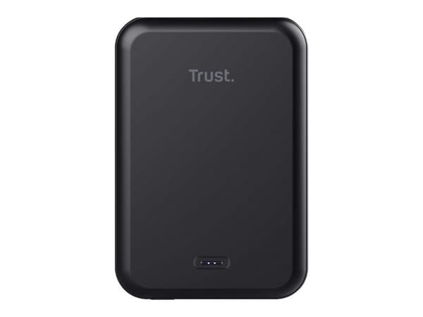 Trust Magno - Trådløs strømbank - Li-Ion - 5000 mAh - 18,5 Wh - 15 Watt - 3 A (24 pins USB-C) - svart