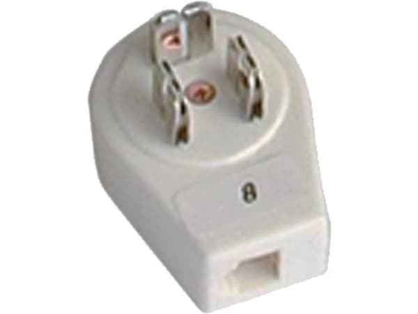 Adapter til telefonstik 3P/ RJ11 hvid