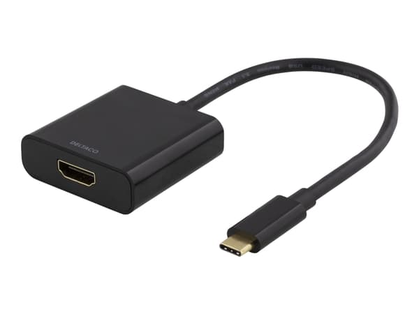 DELTACO USBC-HDMI8 - Ekstern videoadapter - USB-C - HDMI - sort