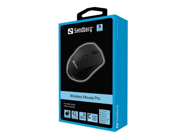 Sandberg Pro - Mus - 5 knappar - trådlös - 2.4 GHz - trådlös USB-mottagare