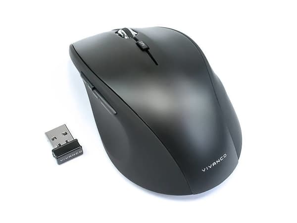 Vivanco 36640, högerhand, Optisk, RF Trådlös, 1600 DPI, Svart