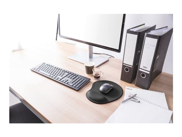 Trust Bigfoot Gel Mouse Pad - Musmatta med handledsstöd - svart