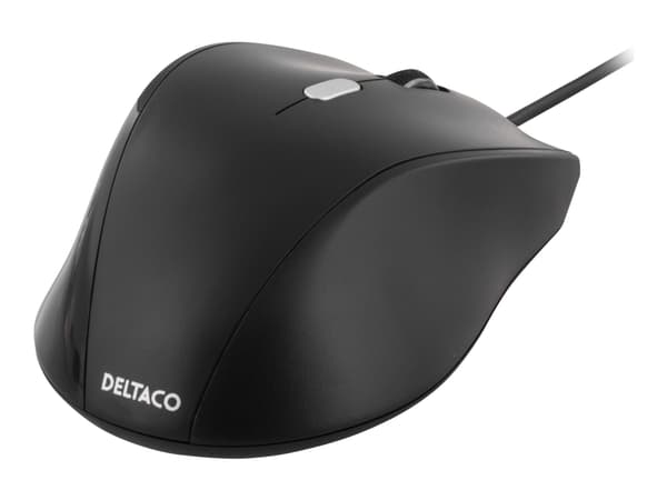 DELTACO MS-774 - Mus - optisk - 3 knapper - kablet - USB - sort