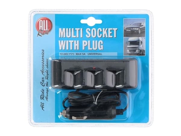 Allride cigarettænderfordeler, max 5A, 12V-24V/ 4 stikkontakter