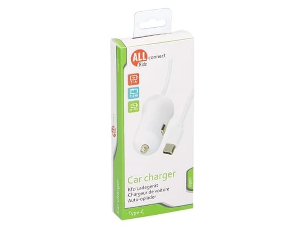 Allride Connect 2.0 sigarettennerlader, USB-C, 2.1A,