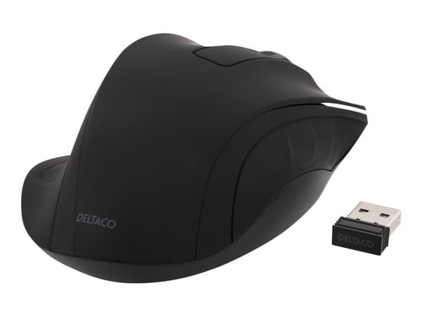 DELTACO MS-710 - Hiiri - optinen - 3 painiketta - langaton - 2,4 GHz - langaton USB-vastaanotin - musta