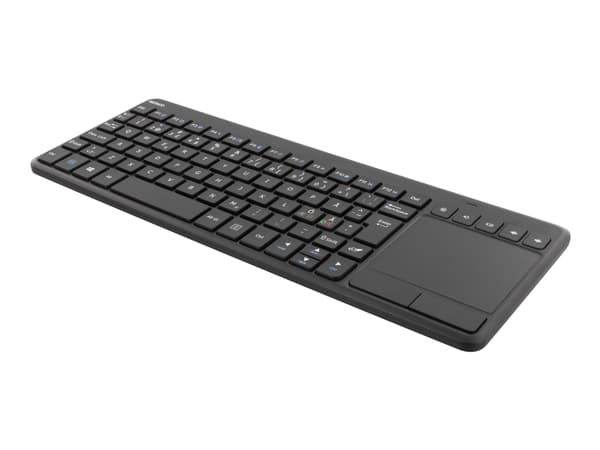 DELTACO TB-504 - Tastatur - med touchpad - trådløs - 2,4 GHz - alt nordisk - sort