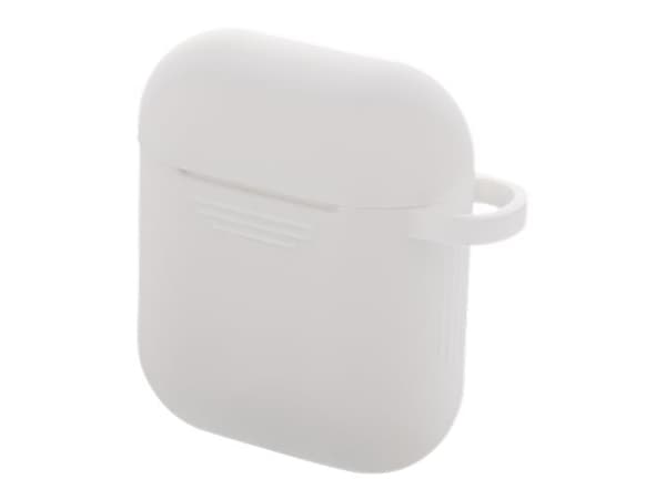 DELTACO - Hovedtelefonetui - silikone - hvid - til Apple AirPods (1. generation, 2. generation)
