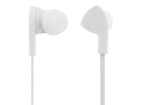 E110 In-ear earbuds, 1-button remote, 3.5mm, mic, white