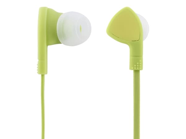 E110 In-ear earbuds, 1-button remote, 3.5mm, mic, lime gre