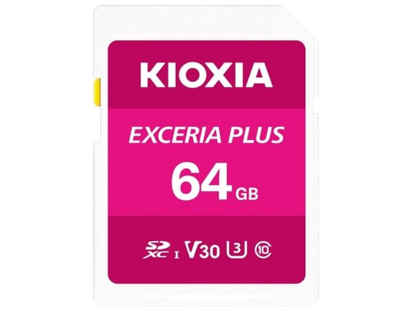KIOXIA EXCERIA PLUS - Flash-minnekort - 64GB - Video Class V30 / UHS-I U3 / Class10