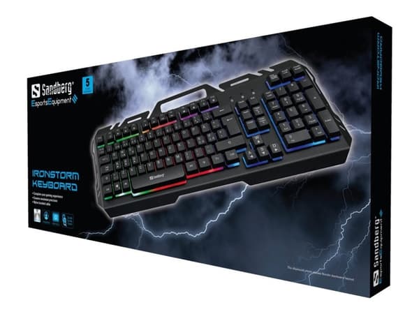 Sandberg IronStorm - Tastatur - bakgrunnsbelyst - USB - Belgisk