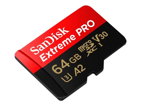 SanDisk Extreme Pro - Flash-hukommelseskort (microSDXC til SD-adapter inkluderet) - 64 GB