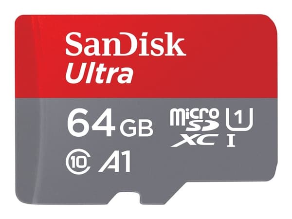 SanDisk Ultra - Flash-minneskort (microSDXC till SD-adapter inkluderad) - 64 GB