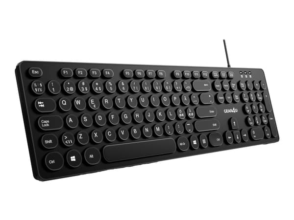 Gear4U KK-10 - Tangentbord - round key caps - USB - Nordisk - svart
