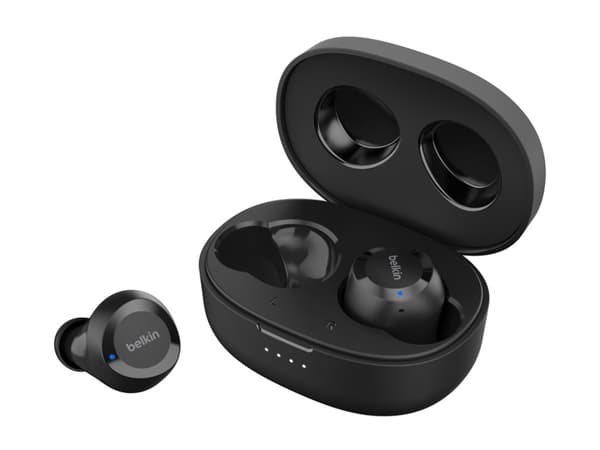 Belkin SoundForm Bolt - Ekte trådløse hodetelefoner med mikrofon - i øret - Bluetooth - svart