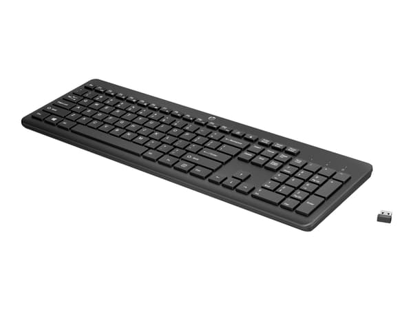HP 230 - Tastatur - trådløs - 2,4 GHz - Fransk - sort