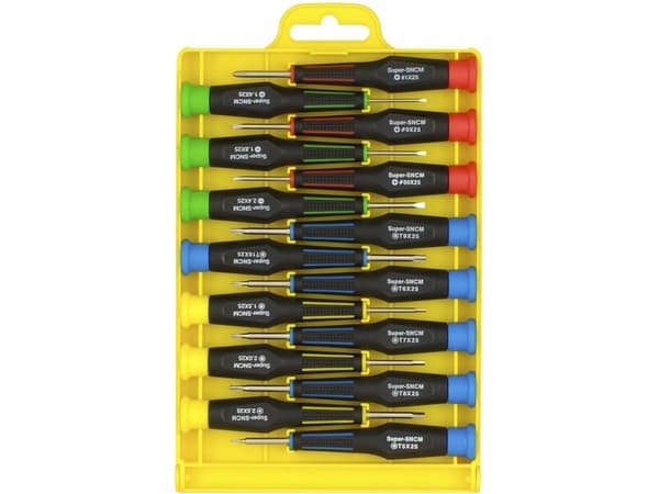 Præcisionsmejsler 15 mejsler med phillips/torx/hex-slidser