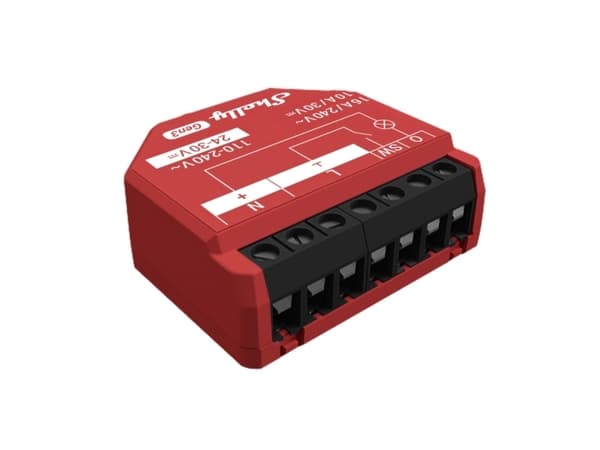 Shelly 1PM Gen3, Smart Switch, Trådløs, Plast, 30 m, 50 m, Rød