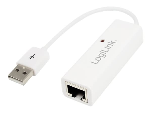 LogiLink Fast Ethernet USB 2.0 til RJ45-adapter - Nettverksadapter - USB 2.0 - 10/100 Ethernet
