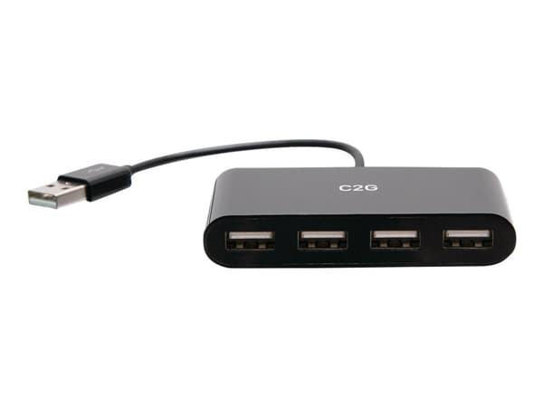 C2G 4-porttinen USB-keskitin - USB 2.0 -keskitin - USB-moniporttikeskitin - 480 Mbps - Keskitin - 4 x USB 2.0