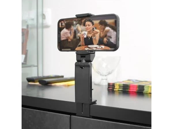 DELTACO bærbar mobiltelefonholder med holder til mobiltelefoner, sort