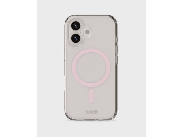 HoldIt MagSafe, kansi, Apple, iPhone 16, 15,5 cm (6,1"), vaaleanpunainen, läpinäkyvä
