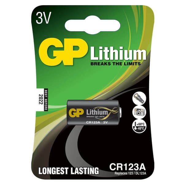GP Lithium Pro -akku 123A 1 kpl