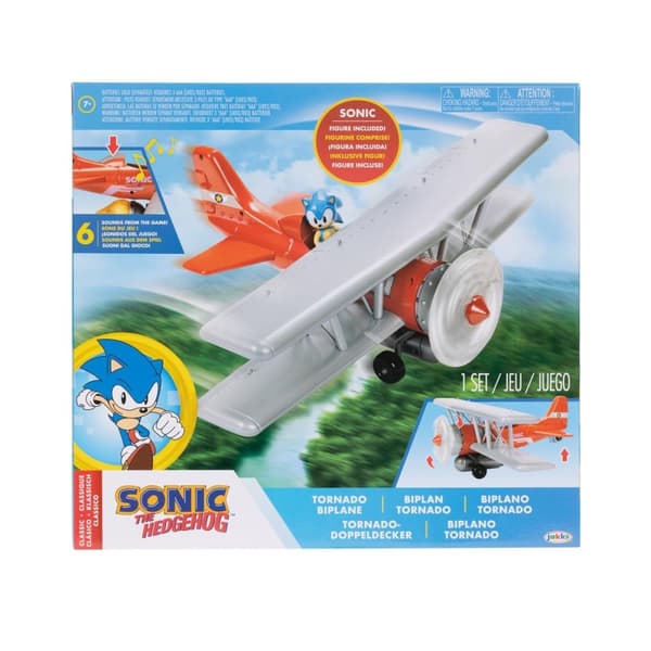 Sonic - 2,5" tornado-biplan med sonisk figur