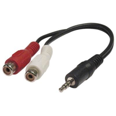 InLine 2 x RCA hunn - 3,5 mm hann - kabel, 20 cm