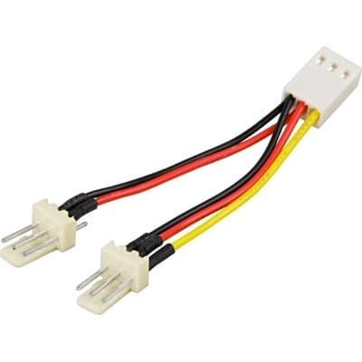 DELTACO Y grenkabel 3-polet - > 2 x 3-polet