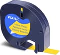 Miniatyrbild 2 av 3: Dymo LetraTAG - plasttejp 12 mm x 4 m, svart med gul bas