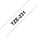 Miniatyrbild 3 av 4: Brother TZe-231 - Kardborreband, 12 mm x 8 m, svart på vit bakgrund