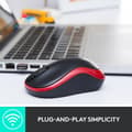 Miniatyrbild 7 av 11: Logitech M185 mus, röd