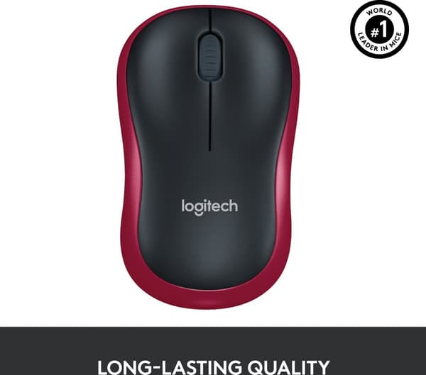 Logitech M185 mus, röd