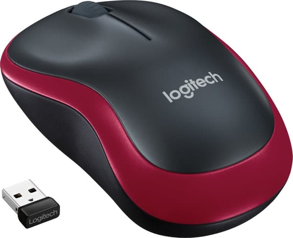 Logitech M185 mus, röd