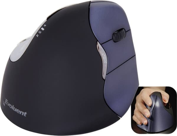 Evoluent VerticalMouse 4 Right Wireless - trådløs lodret mus til højrehåndede