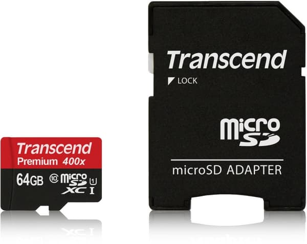 Transcend 64 GB microSDXC Class 10 UHS-I 400x minneskort
