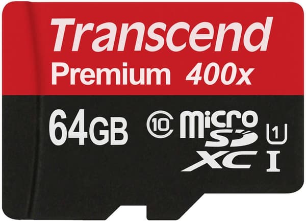 Transcend 64 GB microSDXC Class 10 UHS-I 400x minneskort