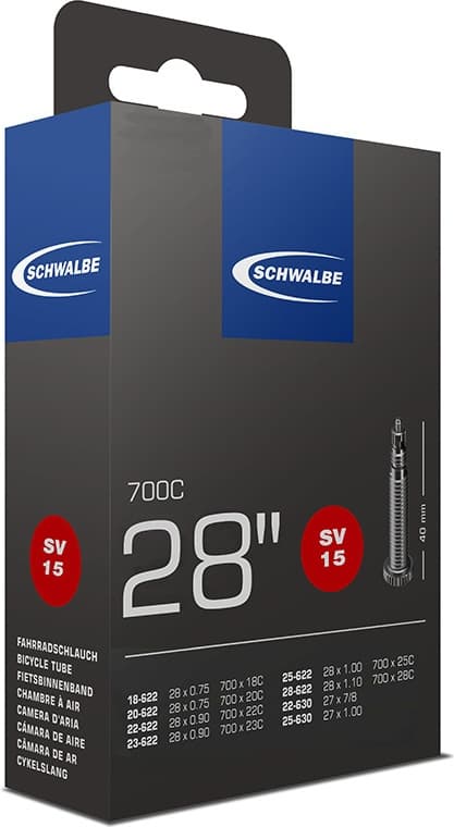 Schwalbe SV15 landsvägscykel innerrör, 60 mm ventil