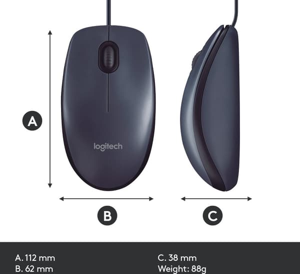 Logitech B100 - mus for forretningsbruk, svart