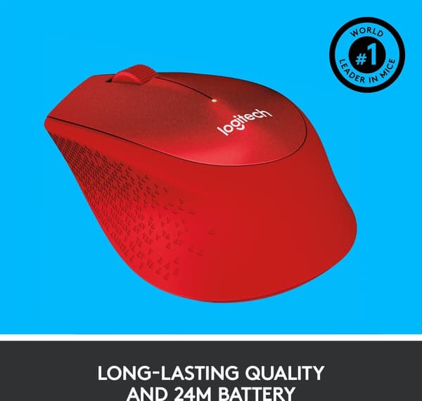 Logitech M330 Silent Plus - hiiri, punainen