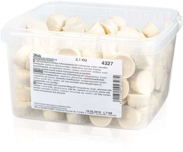 Panda White sjokoladekarameller - sjokoladegodteri, 2,1 kg