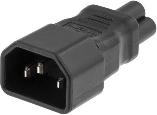 DELTACO Strömadapter, IEC 60320 C14 - IEC 60320 C5, 250V/2,5A, svart