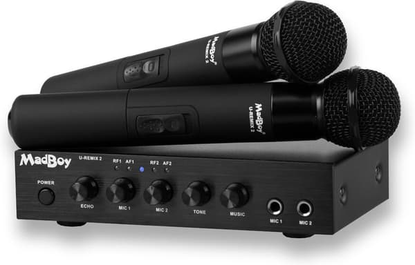 MadBoy U-Remix 2 Bluetooth - trådløst karaokemikrofonpar med mikser